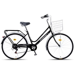 Winvacco Fahrräder Winvacco 24 / 26 Zoll Premium City Bike, Fahrrad für Mädchen, Jungen, Herren und Damen -7 Gang-Schaltung, 1Black-24inch