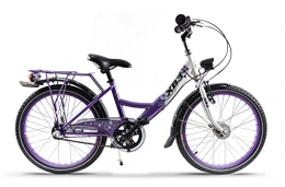 XB3 Fahrräder XB3 20 Zoll Kinderfahrrad für Mädchen-Jungen ab 6 Jahre, 3 Gänge Shimano Naben-Schaltung, Mädchenfahrrad mit Rücktrittbremse, Nabendynamo LED Beleuchtung | LED-Licht StVZO | Weiß / Lila