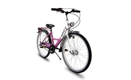 XB3 Fahrräder XB3 24 Zoll Mädchen-Kinder-Fahrrad Shimano Nabendynamo, 3 Gang Nabenschaltung, Rücktrittbremse, City-Damen-Bike, StVO, LED-Licht pink