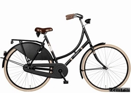 Zemto Fahrräder Zemto Damen Hollandrad 28 Zoll Burgers Retro, konfigurierbar, Hier das Basismodel in schwarz matt