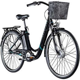 Zündapp City ZÜNDAPP E Damenrad 700c E-Bike Pedelec Z510 Citybike Elektrofahrrad 28" Fahrrad (schwarz / türkis, 48 cm)