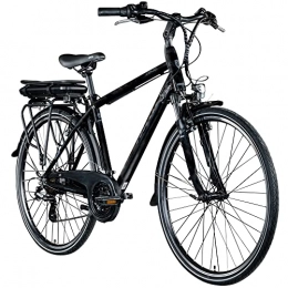 Zündapp City ZÜNDAPP Z802 E Bike Herren Trekking 155-185 cm Fahrrad 21 Gänge, bis 115 km, 28 Zoll Elektrofahrrad mit Beleuchtung und LED Display, Ebike Trekkingrad (schwarz / grau, 48 cm)
