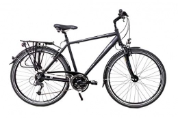 SPRICK Cross Trail und Trekking 28 Zoll Alu Herren Trekking Bike Fahrrad Shimano 24 Gang Nabendynamo schwarz matt