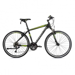 Leaderfox Fahrräder 28 Zoll Leader Fox Daft Gent Crosser MTB Cross Bike Shimano 24 Gang schwarz grün RH 44cm