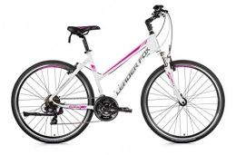 Leader Fox Cross Trail und Trekking 28 Zoll LEADER FOX Damen Cross Fahrrad MTB Shimano 21 Gang Weiss pink Rh 46cm