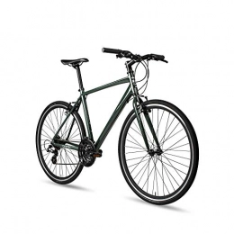 6KU Canvas Hybrid Bike, 24-Speed Urban City Commuter Bicycle-Green-Large, Deep Forest, 53cm/Large