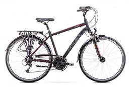 ROMET Fahrräder BikeShop. Trekkingrad - Bike - Fahrrad- Romet Wagant 4 - Gängezahl 27 - Aluminiumrahmen - 28 Zoll - Größe 19'' - Schwarz Rot