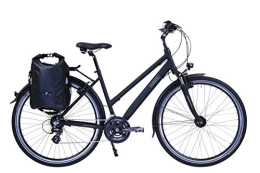 Hawk Fahrräder HAWK Trekking Lady Premium Plus (inkl. Tasche) (schwarz, 44 cm)