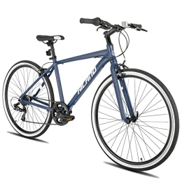 HH HILAND Fahrräder Hiland 28 Zoll 700C Trekking Bike Cityrad Damenrad Shimano 7 Gang Tiefem Durchstieg Hybrid Fahrrad Pendlerfahrrad für Frauen blau