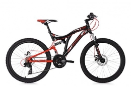 KS Cycling Cross Trail und Trekking KS Cycling Jugendfahrrad Mountainbike Fully 24'' Nice schwarz-rot RH 43 cm