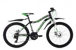 KS Cycling Fahrräder KS Cycling Jugendfahrrad Mountainbike MTB Hardtail 24'' Phalanx schwarz-weiß-grün