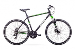 ROMET Fahrräder Romet ORKAN 1M Cross Fahrrad 28 Zoll Mountainbike Shimano Aluminium Rahmen 21 Gang Schwarz / Aquamarinblau