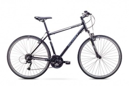 ROMET Fahrräder Romet ORKAN 2 M MTB Bike 28 Zoll MTB Fahrrad Mountain Bike Crossbike Fahrrad Shimano 24 Gang 21 Zoll Aluminium Rahmen Schwarz-Grau