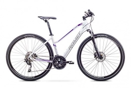 ROMET Fahrräder Romet ORKAN 5D Cross Fahrrad 28 Zoll Mountainbike Shimano Aluminium Rahmen 30 Gang Weiß / Lila