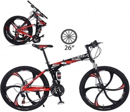 BUK Fahrräder Trekkingrad Trekkingrad Cross Trekkingfahrräder Unisex Folding Outdoor 6 Cutter Bike Vollgefedert MTB Bike Doppelscheibenbremsräder 26In-27Geschwindigkeit_26 Zoll