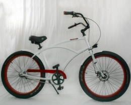 3GBikes Fahrräder 3GBikes Cruiser Newport Man Deluxe - perlweiss mit roten Felgen