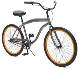 Critical Cycles Fahrräder Critical Cycles 2343 Chatham Strand Cruiser für Herren - Graphit / Orange, 3-Gang / 26 Zoll