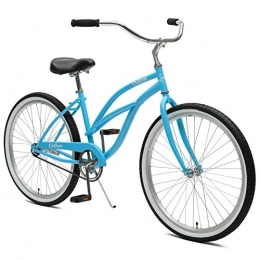 Critical Cycles Fahrräder Critical Cycles Damen Chatham Single Speed Beach Cruiser, Sky Blue / Whitewall, One Size