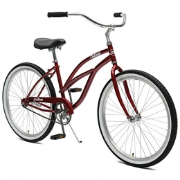 Critical Cycles Fahrräder Critical Cycles Damen Chatham Women's Beach Cruiser Single Speed, Ruby Red, One Size