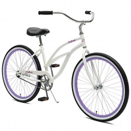 Critical Cycles Fahrräder Critical Cycles Damen Chatham Women's Beach Cruiser Single Speed, White und Orchid, White & Orchid, One Size