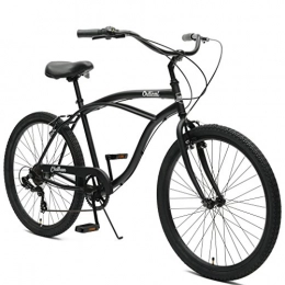 Critical Cycles Fahrräder Critical Cycles Herren Chatham Men's Beach Cruiser Seven Speed, Black, Matte Graphite w / White, One Size