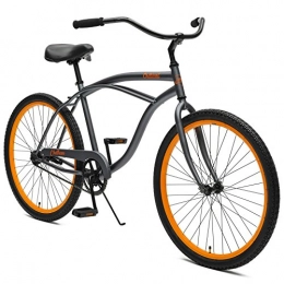 Critical Cycles Fahrräder Critical Cycles Herren Chatham Men's Beach Cruiser Single Speed, Graphite w / Orange, grau, One Size