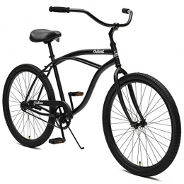 Critical Cycles Fahrräder Critical Cycles Herren Chatham Men's Beach Cruiser Single Speed, Matte Black w / White Graphite, One Size
