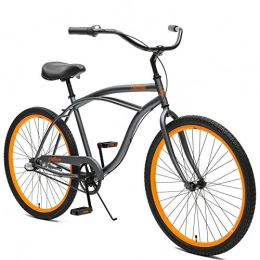 Critical Cycles Fahrräder Critical Cycles Herren Chatham Men's Beach Cruiser Three Speed, Matte Graphite w / Orange, One Size
