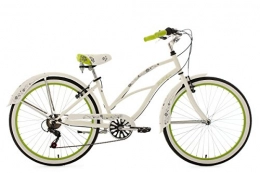 KS Cycling Fahrräder KS Cycling Beachcruiser Damen 26'' Bellefleur weiß-grün 6 Gänge RH 40 cm
