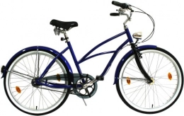 MIFA Fahrräder Mifa Herren 66 cm (26 Zoll) Beachcruiser, 7-Gang-Schaltung, Nabendynamo, dunkelblau / schwarz , 46 cm