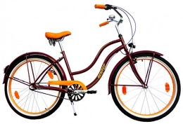 26 Zoll Fahrräder NEUZER Damen Beachcruiser 26 Zoll 3 Gang Shimano weinrot orange StVZO-Ausstattung