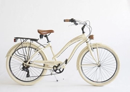 Via Veneto Fahrräder Via Veneto Cruiser Fahrrad für Damen, Made in Italy (beige)