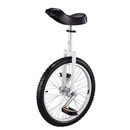 WYFX Einräder 20 Zoll Rad Einrad für Erwachsene Jugendliche Anfänger, Hochfeste Manganstahlgabel, Verstellbarer Sitz, Belastbar 150kg / 330 Lbs (Farbe : Weiß)