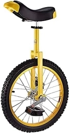 ERmoda Fahrräder Einrad 18 Zoll, Einzelrad-ausgeglichenes Fahrrad, geeignet for Erwachsene mit Einstellbarer Höhe von 140–165 Zentimetern (Color : Giallo)