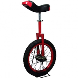 EEKUY Fahrräder Einrad, Einstellbares Lenkrad Trainer Unicycle 16 / 18 Inch Gleichgewicht bung Fun-Fahrrad-Zyklus Fitness Bicyle Kinder, Rot, 16 inch