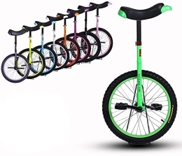 CukyI Fahrräder Einrad für Erwachsene und Kinder, 18-Zoll-Rad, Einrad, auslaufsicheres Butyl-Reifenrad, Radfahren, Outdoor-Sport, Fitness, Training, Gesundheit, für Kinder und Anfänger, 8 Farben optional (grünes