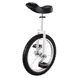 LRBBH Fahrräder Einrad Kinder, HöHenverstellbare Skidproof Mountain Reifen Laufrad Trainer EinräDer mit Rahmen, Ergonomischem Sattel / 18 inch / Weiß