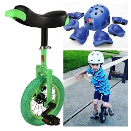 HWBB Einräder HWBB Einrad Mini 12" Zoll Rad Einrad mit Einem Satz Schutzausrüstung, Einsteiger Kinder Einräder mit Bequemem Auslösesattelsitz (Color : Green, Size : Blue Protective Gear)
