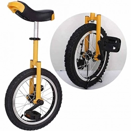 LJHBC Fahrräder LJHBC Erwachsene Luxus Einrad 20 / 18 / 16 Zoll Junior Einrad für Lernende Hochfeste Manganstahlgabel, Verstellbarer Sitz, Schnalle aus Aluminiumlegierung Gelb(Size:16in)