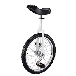 LoJax Fahrräder LoJax Radtrainer-Einrad, 20-Zoll-Rad-Einrad für Erwachsene, Jugendliche, Anfänger, Gabel aus hochfestem Manganstahl, Verstellbarer Sitz, Tragfähigkeit 150 kg (weiß)