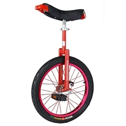 LoJax Fahrräder LoJax Trainer-Einrad für Kinder / Erwachsene, 16-Zoll-Einrad für Kinder, Jungen und Mädchen, einrädriges Uni-Fahrrad mit starkem Manganstahlrahmen, verstellbarem Sitz, Leichtmetallfelge (rot)