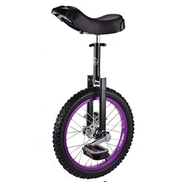 SSZY Fahrräder SSZY Einrad 16-Zoll-Rad Farbiges Einrad für Kinder Anfänger (12 Jahre Alt), mit Alufelgensitz, Höhenverstellbarem Balance-Radfahren, Geschenk An Jungen (Color : Purple)