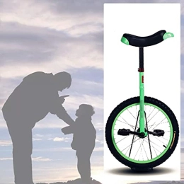 YQG Einräder YQG Einrad Im Freien, 16" 18" rutschfeste Butyl Mountain Reifen Balance Radsportübung for Erwachsene Kinder (Color : Green, Size : 18 inches)