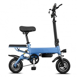ZYW Elektrofahrräder 10-Zoll-Elektro-Fahrrad-Bewegliche Faltender Elektrisch, Fahrrad Mini Erwachsene Elektro-Fahrrad Macht, Motorrad Zwei Scheibenbremse Elektrisches Fahrrad, Blau