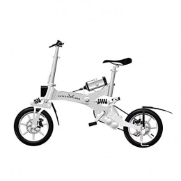 Caogena Fahrräder 14-Zoll-Elektrofahrrad, Rahmen aus Aluminiumlegierung, zusammenklappbar mit 36v5A-Lithiumbatterie, Reichweite 20-30 km, Silber