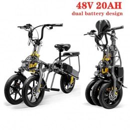 Anda Fahrräder 14In Reifen Electric Bike 2 Lithium-Batterie 48V 20Ah Ausdauer Kapazität 80Km 350W E-Bike Faltbare Mini Electrictricycle Multi-Federungssystem Hydraulische Scheibenbremse High-End-Elektrisches Fahrrad