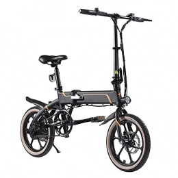 16" Elektrofahrrad Faltbares E-Bike mit LED-Scheinwerfer und 2 Fahrradmodus-Fahrrad für Erwachsene (Black)