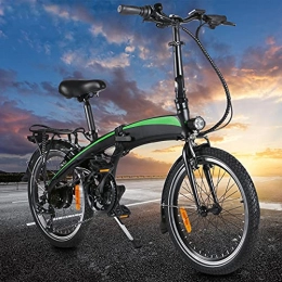 WHBSZCDH Elektrofahrräder 20" klappbares E-Bike, Maximale Fahrgeschwindigkeit 25KM / H, mit 250W Motor, Für Männer und Frauen Geeignet, Leicht zu Montieren, Schwarz
