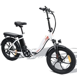 Moimhear Elektrofahrräder 20 Zoll E-Bike Faltbares Elektrofahrrad Citybike, 36V 15AH Akku mit Superkapazität, Shimano 7S, Belastung 150KG (Weiß)