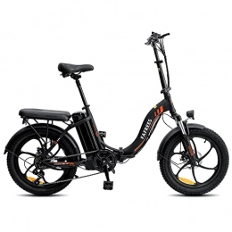 HFRYPShop Fahrräder 20 Zoll E-Bike Klapprad City Bike, mit Abnehmbare 15Ah Batterie, Hinterradmotor 250W 36V, 40Nm, Shimano 7S-Gang, für Damen Herren (Schwarz)
